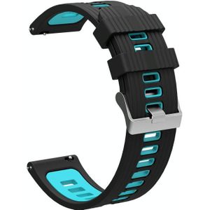 Voor Huawei Watch GT 3 42mm tweekleurige siliconen horlogeband (zwart blauw)