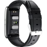 E600 1 47 inch kleurenscherm Smart Watch lederen band ondersteuning hartslagmeting / bloeddrukmeting