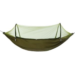 Outdoor Camping Anti-Mosquito Snelgaande hangmat  Spec: Double (Leger Groen)