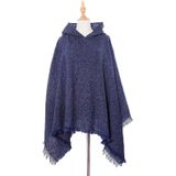 Lente Herfst Winter Geruit patroon Hooded Cloak Sjaal sjaal  lengte (CM): 135cm (DP3-02 Navy)