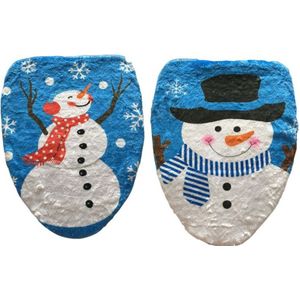 Mooie kerst decoratie boom tak Snowman Toilet deksel Cover  grootte: 48 x 43cm