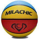 MILACHIC rubber materiaal slijtvast basketbal (8403 nummer 4 (rood geel blauw))
