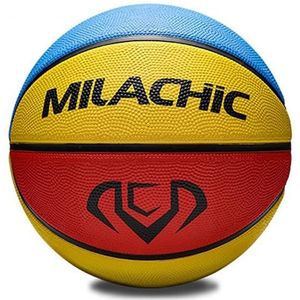 MILACHIC rubber materiaal slijtvast basketbal (8403 nummer 4 (rood geel blauw))