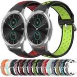 Voor Garmin VivoMove Luxe 20 mm geperforeerde ademende sport siliconen horlogeband (olijfgroen + zwart)