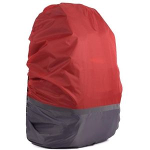 2 stks Outdoor Bergbeklimmen Kleur Bijpassende Lichtgevende Rugzak Regenhoes  Grootte: XL 58-70L (Grijs + rood)