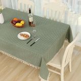 Doek katoen dining tafelkleed decoratie doek  grootte: 140x140cm (bruine streep)