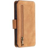 Voor Xiaomi Redmi Note 7 Afneembare Frosted Magnetic Horizontal Flip Leather Case met Kaartslots & Houder & Zipper Wallet & Photo Frame(Bruin)