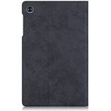 Voor Lenovo Tab M10 Plus Marmeren doek textuur horizontale flip lederen behuizing met kaartslot & houder(zwart)
