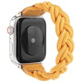 Elastische geweven horlogeband voor Apple Watch Series 6 & SE & 5 & 4 40mm / 3 & 2 & 1 38mm  Lengte:150mm(Geel)