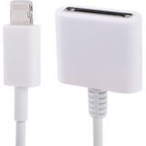 30 Pin vrouwtje naar mannetje Sync Data Kabel Adapter voor iPhone 6 / 6S & 6 Plus / 6S Plus  iPhone 5  iPad mini 1 / 2 / 3  iTouch 5  Lengte: 14cm wit