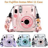 Voor Fujifilm Instax Mini 11 5 sets opbergkoffer + schouderriem + sticker 3 in 1 set (set 4)