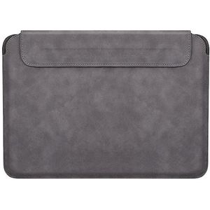 PU03 lichtgewicht schapenvacht notebook voering tas  maat: 14.1-15.4 inch (diepe ruimte grijs)