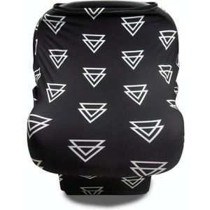 Multifunctionele vergrote kinderwagen voorruit borstvoeding handdoek babyzitje cover (zwarte driehoek)