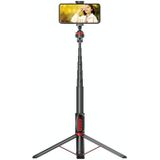 Aluminium Mobiele Telefoon Bluetooth Selfie Stick Live Floor Tripod Bracket  Hoogte: 1.8m