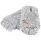 Kinderen Half Finger Handschoenen gebreide koude warme plus velvet vingerloze handschoenen (licht grijs)