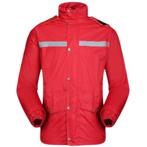 Duurzaam reflecterende motorfiets Split regenjas broek Riding fiets elektrische fiets winddicht waterdicht regen slijtage bij volwassene  grootte: 3XL(Red)