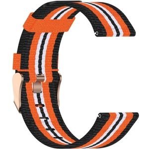 Voor Galaxy Watch 46mm nylon canvas band (zwart oranje)