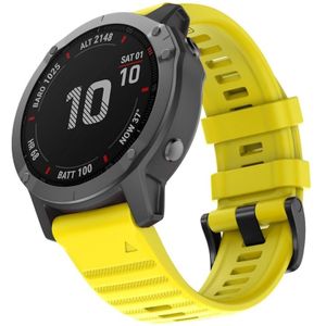 Voor Garmin Fenix 6X 26mm Siliconen Smart Watch Vervanging strap Polsbandje(Geel)