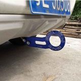 Benen aluminium legering achterzijde Tow caravan haak Trailer Ring voor universele auto Auto met twee schroef Holes(Blue)