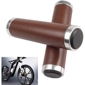 Retro fiets lederen grip cover mountainbike comfortabele cowhide grip cover  kleur: HG005 Gewone