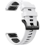 Voor Garmin Quatix 5 22 mm tweekleurige sport siliconen horlogeband (wit + zwart)