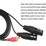 2RCA naar 2XLR-luidspreker Canon-kabel Audiobalanskabel  maat: 0 5 m (Dual Lotus naar Dual Canon Male)