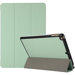 3-opvouwbare skintextuur horizontale flip TPU + PU lederen hoes met houder voor iPad 9.7 (2018) / 9.7 (2017) / lucht / air2(Mint Green)