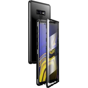 Voor Samsung Galaxy Note9 Magnetic Metal Frame Dubbelzijdige Tempered Glass Case (Zwart)