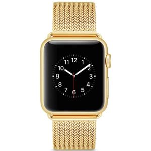Horlogeband van edelstaal voor Apple Watch Series 3 & 2 & 1 38mm (goud)
