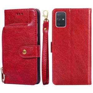 Voor Samsung Galaxy A71 4G Zipper Bag PU + TPU Horizontale Flip Lederen Case Met Houder & Card Slot & Wallet & Lanyard