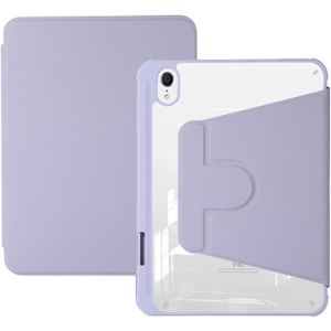 Voor iPad Air 5 2022/4 2020 Acryl Draaibare Houder Tablet Lederen Case (Paars)
