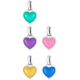 S925 Sterling Silver Heart Pendant DIY Bracelet Necklace Accessories(Purple)