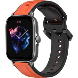 Voor Amazfit GTS 3 20 mm bolle lus tweekleurige siliconen horlogeband (oranje + zwart)