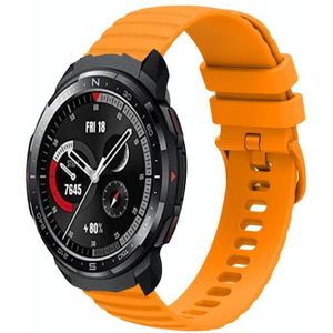 For Honor Watch GS Pro 22 mm golvend stippenpatroon effen kleur siliconen horlogeband