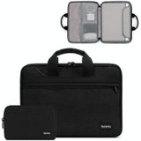 Baona BN-I003 volledig open draagbare waterdichte laptoptas van Oxford-stof  maat: 16/17 inch (zwart + powerbag)