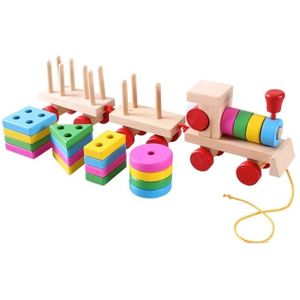 Houten trein-Shape bouwstenen Toy Baby vroege leren opleiding Toy