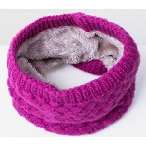 Winter plus Velvet Thicken warme Pullover gebreide sjaal  grootte: 47 x 22cm (Rose rood)