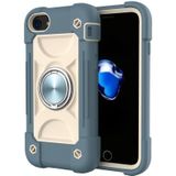 Shockproof Silicone + PC Protective Case with Dual-Ring Holder For iPhone 6/6s/7/8/SE 2020(Daisy Blue)