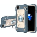 Shockproof Silicone + PC Protective Case with Dual-Ring Holder For iPhone 6/6s/7/8/SE 2020(Daisy Blue)