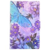 Voor Samsung Galaxy Tab A 10.1 2016 T580 Gekleurde Tekening Smart Leather Tablet Case (Peony Butterfly)