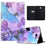 Voor Samsung Galaxy Tab A 10.1 2016 T580 Gekleurde Tekening Smart Leather Tablet Case (Peony Butterfly)