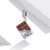 S925 Sterling Silver Hartige Chocolade Hanger DIY Bracelet Ketting Accessoires