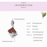 S925 Sterling Silver Hartige Chocolade Hanger DIY Bracelet Ketting Accessoires