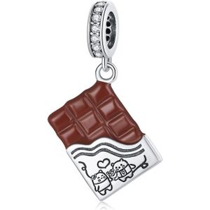 S925 Sterling Silver Hartige Chocolade Hanger DIY Bracelet Ketting Accessoires