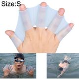 Siliconen zwemmen Web Fins hand flippers training handschoenen  S (blauw)