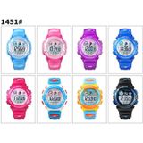 SKMEI 1451 LED digitale stopwatch chronograaf lichtgevende kinderen sport elektronisch horloge (transparant paars)
