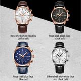 Ochstin 6042B Multifunctioneel zakelijk lederen waterdicht lichtgevend quartz herenhorloge (rosgoud + koffie)