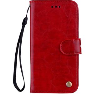 Voor Xiaomi Mi A1 & 5x Business Style Oil Wax Texture Horizontal Flip Leather Case met houder > Card Slots > Portemonnee > Lanyard (Rood)