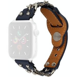 Lederen mannelijke stijl horlogeband voor Apple Watch Series 7 45 mm / 6 & SE & 5 & 4 44mm / 3 & 2 & 1 42mm