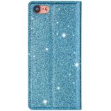Voor iPhone 8 / 7 Ultradunne Glitter Magnetic Horizontal Flip Leather Case met Holder & Card Slots (Sky Blue)